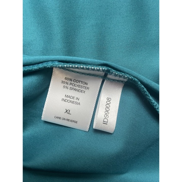 NY&C Teal Stretch Button Down Shirt Women XL NWT Long Sleeve Fitted Blouse Work - Picture 5 of 5